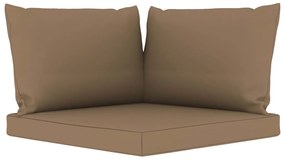vidaXL Μαξιλάρια Καναπέ Παλέτας 3 τεμ. Taupe Υφασμάτινα
