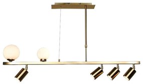 Φωτιστικό Οροφής-Ράγα 6191 110x70cm 2xG9 &amp; 4xGU10 Gold Inlight Metal, Glass
