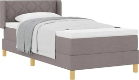 vidaXL Κρεβάτι με ελατήρια με κεφαλάρι Taupe 190 x 90 cm ύφασμα