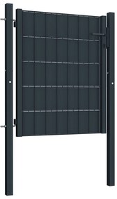 vidaXL Πόρτα Περίφραξης Ανθρακί 100 x 101 εκ. από PVC / Ατσάλι