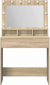 vidaXL Τραπέζι περιποίησης με ράφι Δρύς Sonoma 75,5 x 41 x 135 εκ.