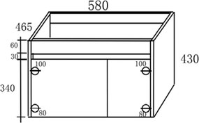 Martin Yvonne 60 Grey Plywood - Βαση Επιπλου με Νιπτήρα