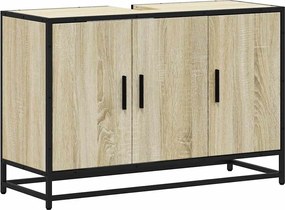 vidaXL Ντουλάπι Νιπτήρα Μπάνιου Sonoma Δρυς 90 x 33 x 60 εκ. από Τεχνητό Ξύλο