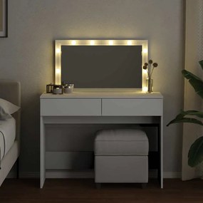 vidaXL Μπουντουάρ με LED Λευκό 100x40x120 εκ.