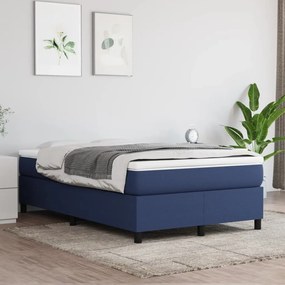 Κρεβάτι Boxspring με Στρώμα Μπλε 120x200 εκ. Υφασμάτινο