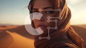 Intra Συλλεκτικό Ξύλινο Παζλ Plywood 4mm - Γυναίκα στην έρημο Σε Ξύλινο Κουτί - Διαστάσεις Puzzle: 10x10 cm – 25 κομμάτια