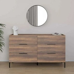 Συρταριέρα Oryana 0258274 140x44x81cm Walnut