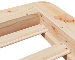 vidaXL Σκελετός Κρεβατιού Χωρίς Στρώμα 75x190 εκ Μασίφ Ξύλο Πεύκου