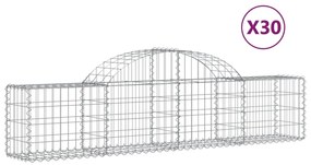 vidaXL Συρματοκιβώτια Τοξωτά 30 τεμ. 200x30x40/60 εκ. Γαλβαν. Ατσάλι