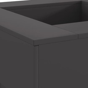 vidaXL Φωτιά σε μπολ Μαύρο 80 x 80 x 40 cm Ατσάλι Σκληρυθέν στον Αέρα