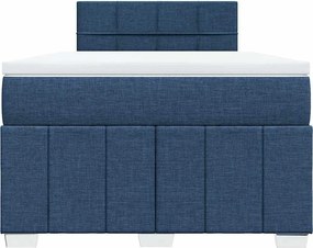 vidaXL Κρεβάτι Boxspring με Στρώμα Μπλε 120x200 εκ. Υφασμάτινο