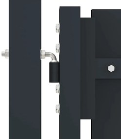 vidaXL Πόρτα με Διπλή Πόρτα και Φράχτη Ανθρακί 300x75 εκ. από Ατσάλι