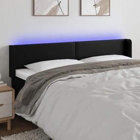 Κεφαλάρι Κρεβατιού LED Μαύρο 203x16x78/88 εκ. Συνθετ. Δέρμα 3123064