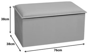Σκαμπό-μπαούλο Koper Bελούδο σε Mπεζ απόχρωση 76x38x38εκ. 76x38x38 εκ.