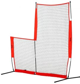 VEVOR L Screen Baseball for Batting Cage, 7x7 ft Baseball &amp; Softball Safety Screen, Body Protector Portable Batting Screen with Carry Bag &amp; Ground Stakes, Baseball Pitching Net for Pitchers Protection