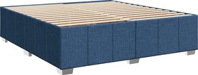 vidaXL Κρεβάτι box spring με στρώμα Μπλε 200 x 200 cm Ύφασμα