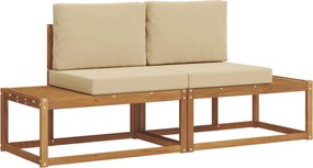 vidaXL Σειρά Καναπέ Εξωτερικού με μαξιλάρι 2 pcs Φυσικό