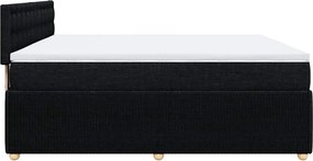 vidaXL Κρεβάτι Boxspring με Στρώμα Μαύρο 200x200 εκ. Υφασμάτινο