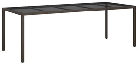 vidaXL Τραπέζι Κήπου για Φαγητό Καφέ 250 x 100 x 75 cm Πολυ ράταν