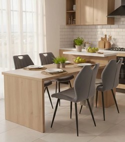 Καρέκλα Arco Velvet-Gkri (4) τεμάχια