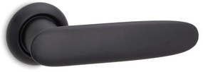 Convex 2225 Ματ Μαύρο Ζευγάρι χειρολαβών με ροζέτα και επιστόμιο για πόρτα μπάνιου