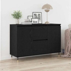 vidaXL Σύνθετο με Πόρτες & Συρτάρια Μαύρο Δρυς 101,5x35x70 εκ.