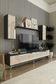 Stewehome Σετ μοντέρνας σύνθεσης τηλεόρασης με ράφι 180x30x41 cm
