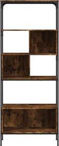 vidaXL Βιβλιοθήκη 5 Επιπέδων Καπνιστή Δρυς 76x33x188,5 εκ. Επεξ. Ξύλο