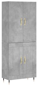 vidaXL Ντουλάπι Γκρι Σκυροδέματος 69,5x34x180 εκ. Επεξεργασμένο Ξύλο