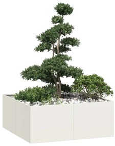 Ζαρντινιέρα Λευκή 100x100x40 εκ. από Χάλυβα