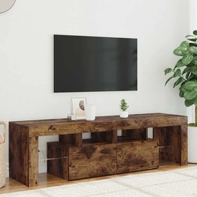 vidaXL Έπιπλο Τηλεόρασης με LED Καπνιστή Δρυς 140 x 36,5 x 40 εκ.