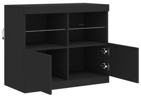 vidaXL Μπουφές με LED Μαύρος 81 x 37 x 67 εκ.