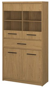 Βιτρίνα Pavi Βελανιδιά 84.3x33.8x156.4cm - TO-PAVI2D2W1S-LOW