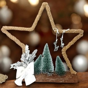 Διακοσμητικό στεφάνι με φωτισμό σε ξύλινη βάση!