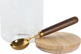 Σετ Δοχεία Home ESPRIT Χρυσό Φυσικό Bamboo Βοροπυριτικό γυαλί 24 x 12 x 18,5 cm