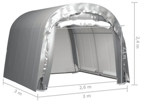 VidaXL Τέντα Αποθήκευσης Γκρι 300 x 300 εκ. Ατσάλινη