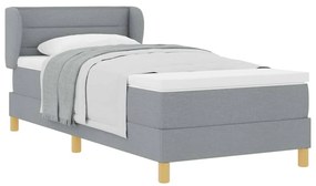 vidaXL Κρεβάτι με Ελατήρια και Στρώμα Κρεμ 90x200 εκ Υφασμα με στρώμα
