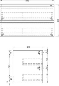 Karag Horizon 80 Oak MDF - Βάση Επίπλου Με Νιπτήρα 81x47