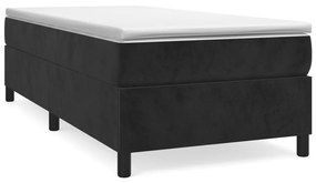 vidaXL Κρεβάτι Boxspring με Στρώμα Μαύρο 80 x 200 εκ. Βελούδινο