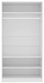 Ντουλάπα Λευκή 100 x 50 x 200 εκ. από Μοριοσανίδα - Λευκό