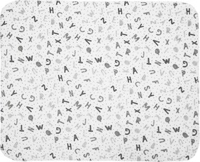 NAPPY WHITE BLANKET WITH GREY ELEPHANT