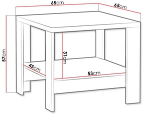 Τραπεζάκι σαλονιού Mediolan-Μήκος: 65 εκ.