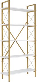Βιβλιοθήκη Λευκό / Χρυσό ELYSIAN 90x33,5x180