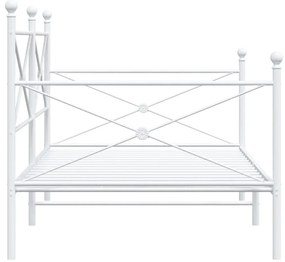 vidaXL Κρεβάτι ημέρας χωρίς στρώμα Λευκό 107x203 cm Ατσάλι
