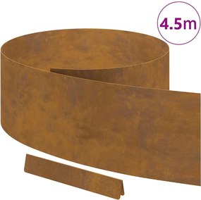 vidaXL Περίγραμμα γκαζόν Σκ rusty 450 x 0,05 x 25 εκ