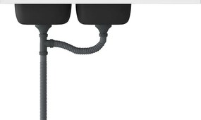 vidaXL Νεροχύτης Διπλή Γούρνα Ασημί 1200x500x155 χιλ. Ανοξείδ. Ατσάλι