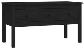 vidaXL Τραπεζάκι Σαλονιού Μαύρο 102x49x55 εκ. από Μασίφ Ξύλο Πεύκου