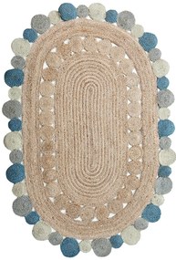 Χαλι Delhi Χειροποιητο Br-4018 -  Natural-Blue New Plan 150X220cm