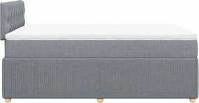 vidaXL Κρεβάτι Boxspring με Στρώμα Ανοιχτό Γκρι 120x200 εκ. Υφασμάτινο