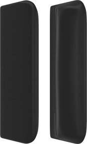vidaXL Κρεβάτι Boxspring με Στρώμα Μαύρο 90x200εκ. από Συνθετικό Δέρμα